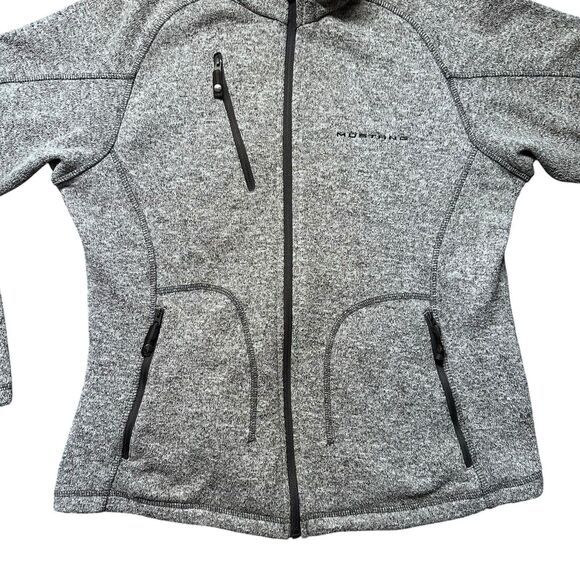 Ford Mustang Jacket Women L Gray Full Zip Fleece Embroidered Logo - Picture 3 of 13